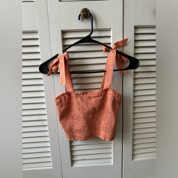 Strappy Coral Crop Top - Picture 1 of 2